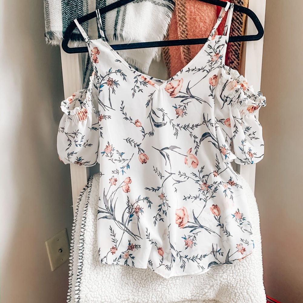 White floral XS tank top